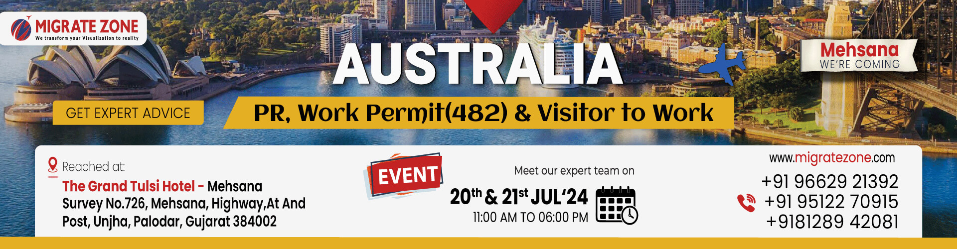 Australia Permanent Residency and Work Permit and Visitor to Work